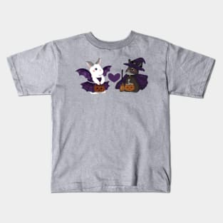 Bat and witch Bunny _ Bunniesmee Halloween Edition Kids T-Shirt